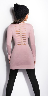 Vêtement Fashion Long Pull Sexy HABY Couleur Rose
