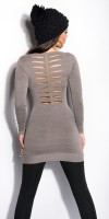 Vêtement Fashion Long Pull Sexy HABY Couleur Taupe