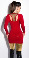 Vêtement Fashion Long Pull Sexy LOLAINE Couleur Rouge