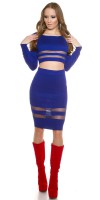 Crop top Femme avec bandes en tulle – Bleu Royal