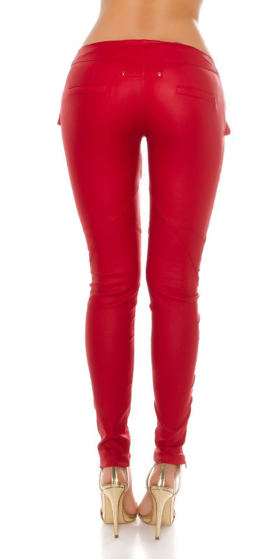 Pantalon simili cuir femme rouge Clearance