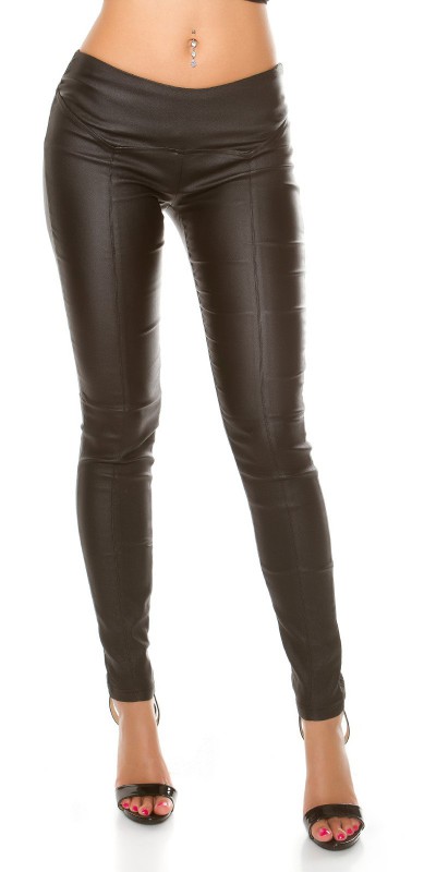 Pantalon en simili-cuir Femme - Noir