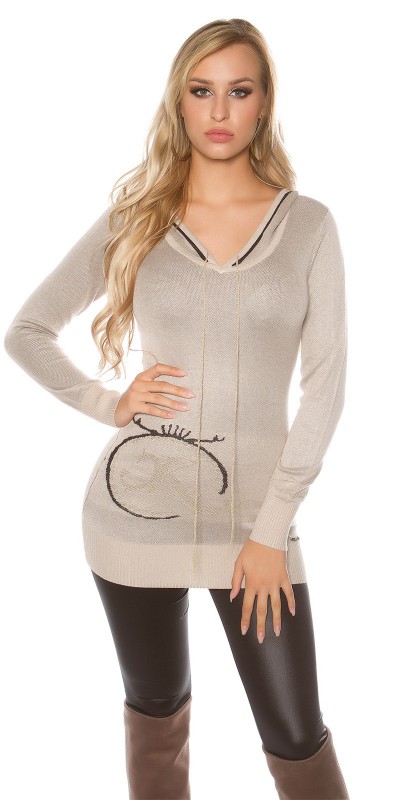 pull maille capuche femme