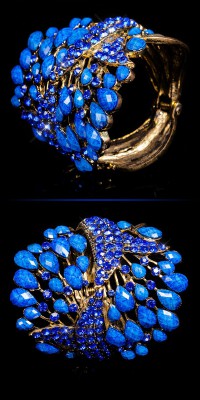 Bracelet en métal orné de perles – Bleu