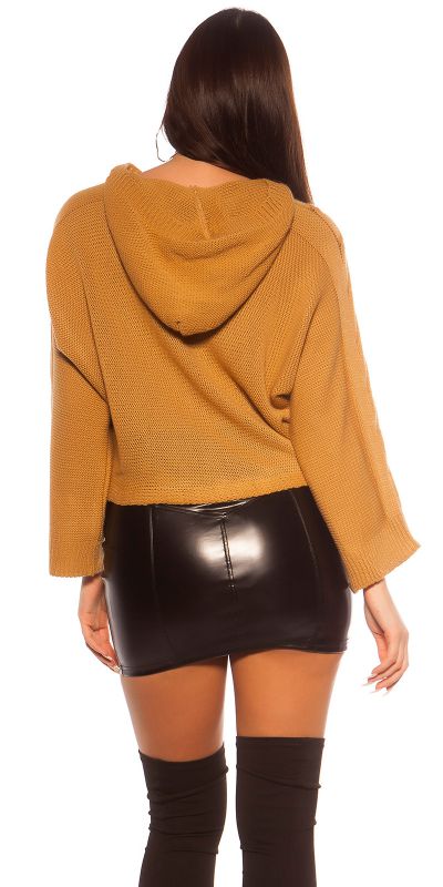 pull maille capuche femme